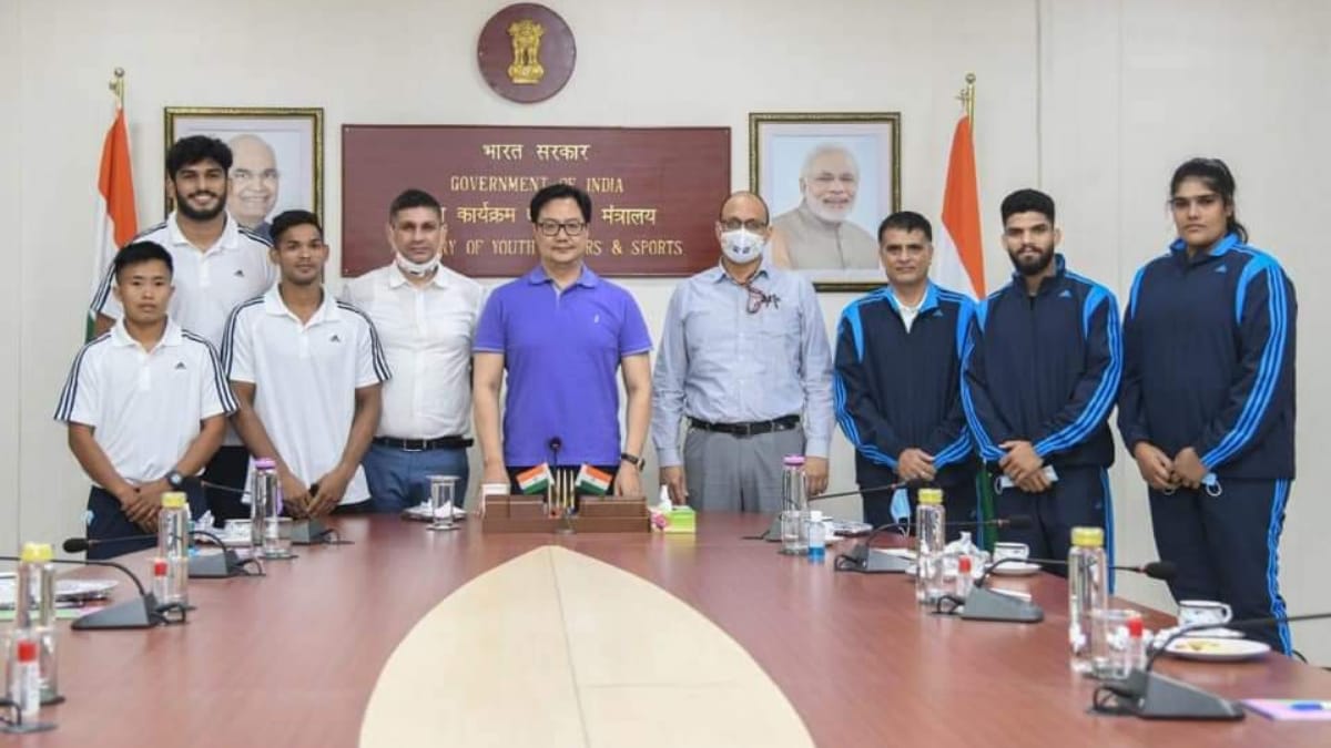 Sports Minister Kiren Rijiju blessed the Indian Judo Team leaving for Budapest Grand Slam