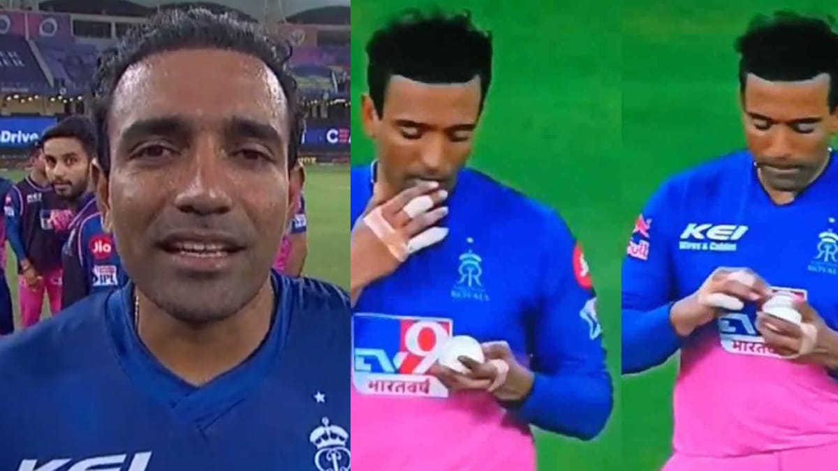 IPL 2020: KKR vs RR, Robin Uthappa accidentally applies saliva on the ball