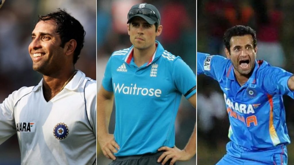 All Time 'Never Played A World-Cup' XI 1 VVS Laxman, Alastair Cook and Irfan Pathan (L-R)