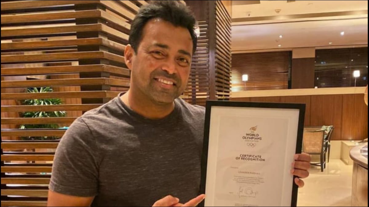 Indian tennis legend Leander Paes receives the prestigious ‘OLY Certificate’ after representing India at 7 consecutive Olympics