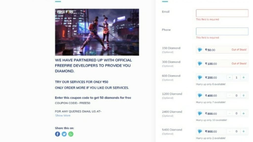 Garena Free Fire: How to top-up Diamonds on Razorpay in November 2020 2 Free fire razorpay