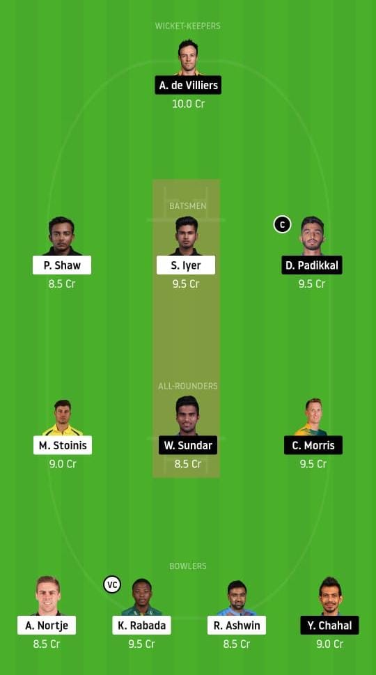 dc vs rcb dream11