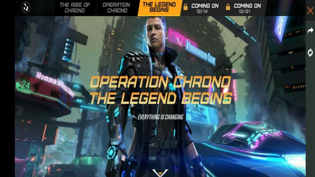 Garena Free Fire: Tips to play The Cosmic Racer, Mode in operation Chrono, "The Legend Begins" 1 free fire chrono