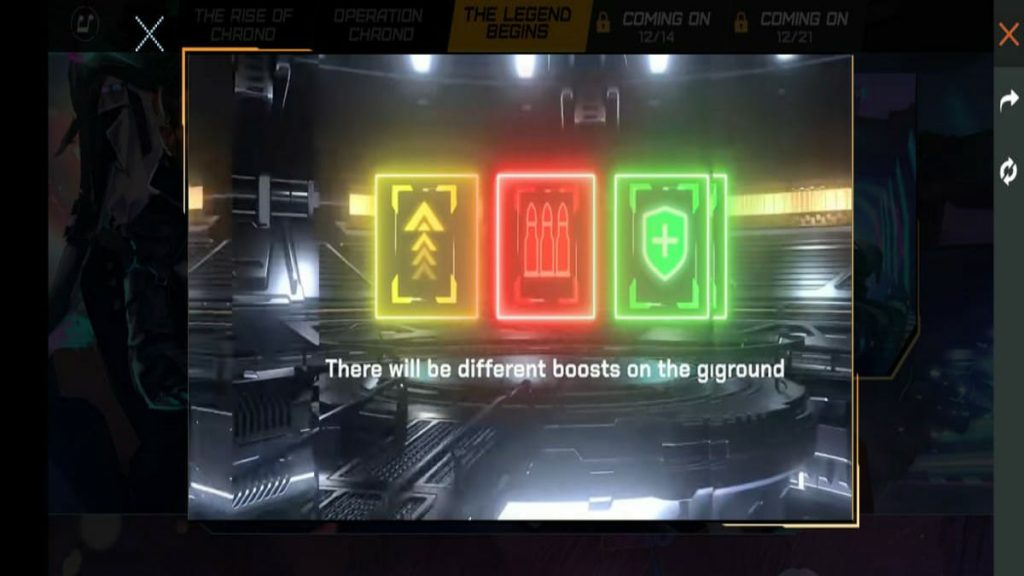 Garena Free Fire: Tips to play The Cosmic Racer, Mode in operation Chrono, "The Legend Begins" 4 free fire boosters 1