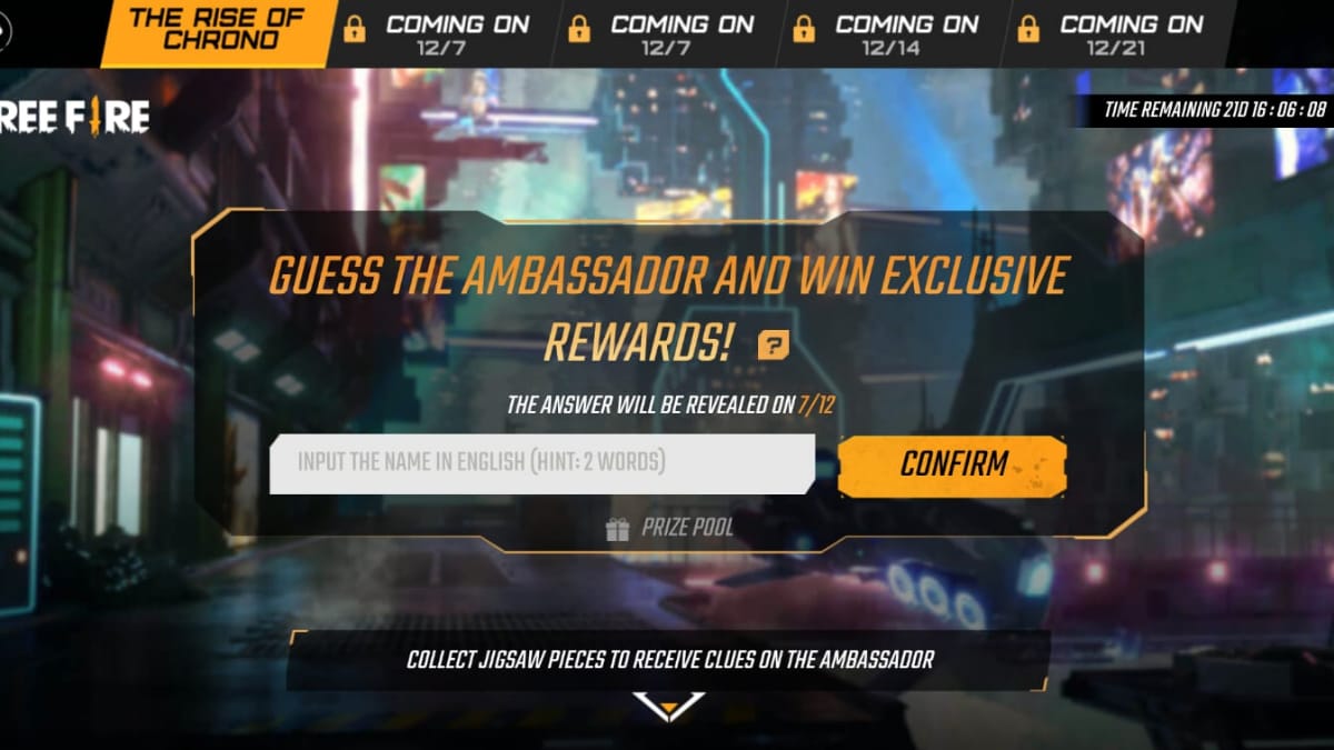 Garena Free Fire: Guess the Ambassador Event, All you need to Know