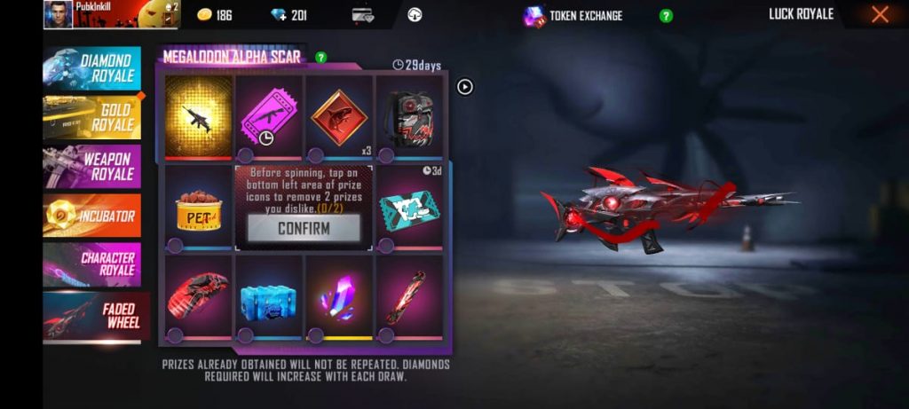 Garena Free Fire: How to get Megalodon Alpha Scar-L Skin, Steps you need to follow 2 MEgalodon scar 3