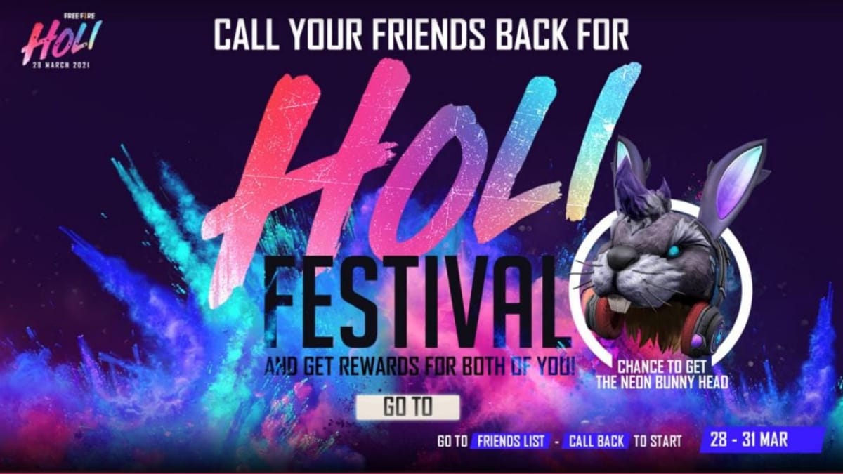 Garena Free Fire: How to obtain the Neon Bunnyhead for free through Call Back Event