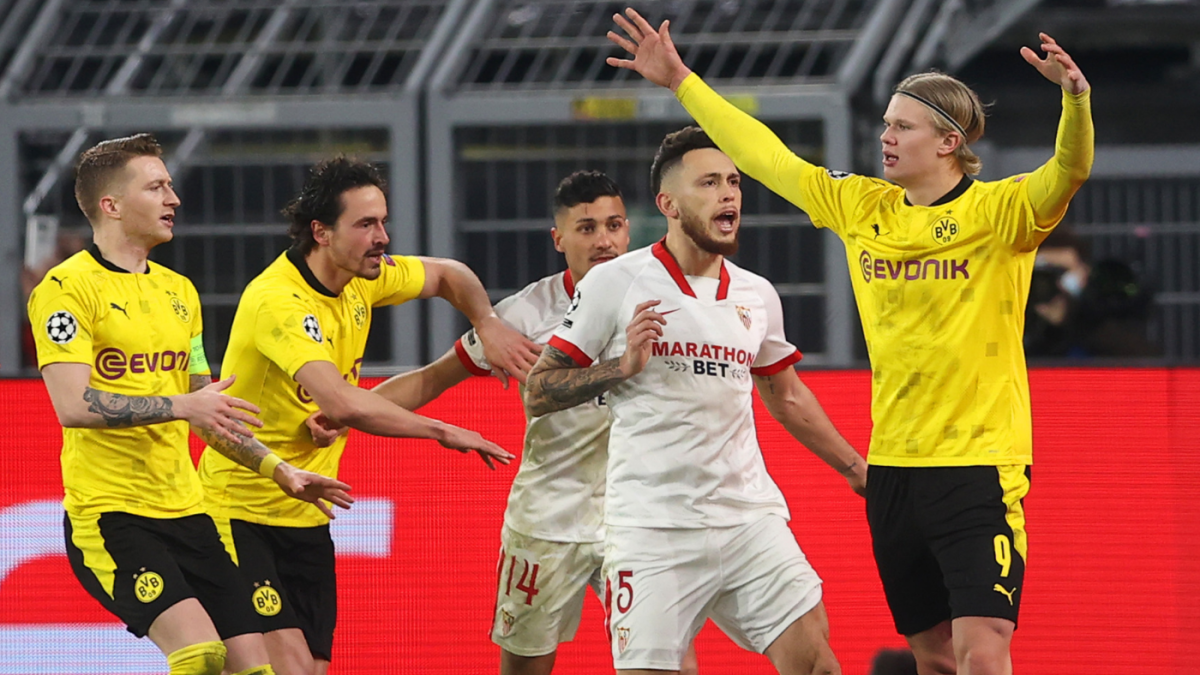 Erling Haaland breaks records on his way to scoring a brace to guide Borussia Dortmund to the quarterfinals of the Champions League