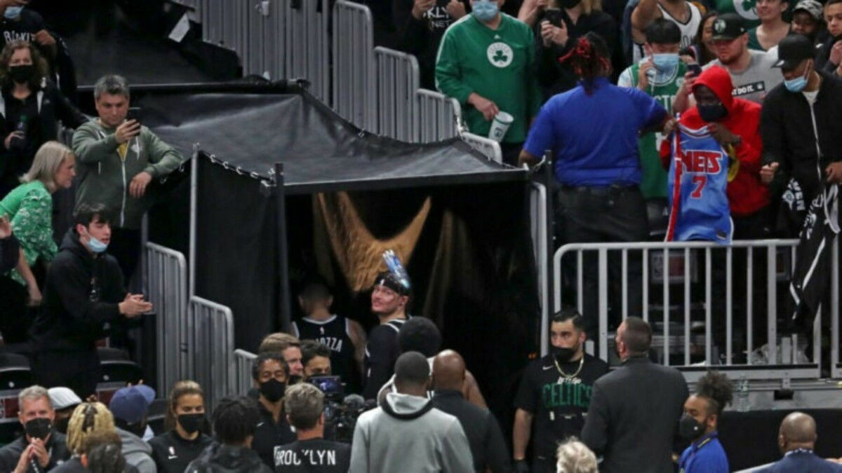 Boston Celtics’ Fan throws water bottle at Kyrie Irving as he leaves TD Garden