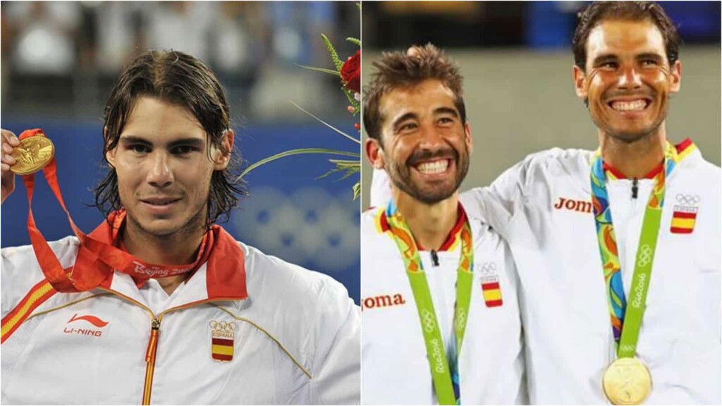 Rafael Nadal with his Olympics Medals