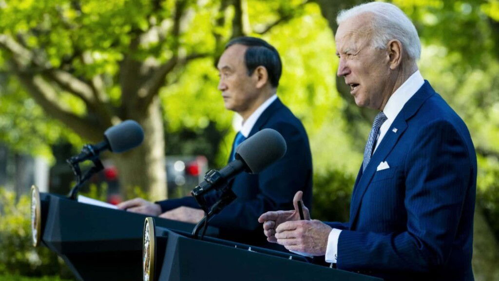 Yoshihide Suga and Joe Biden