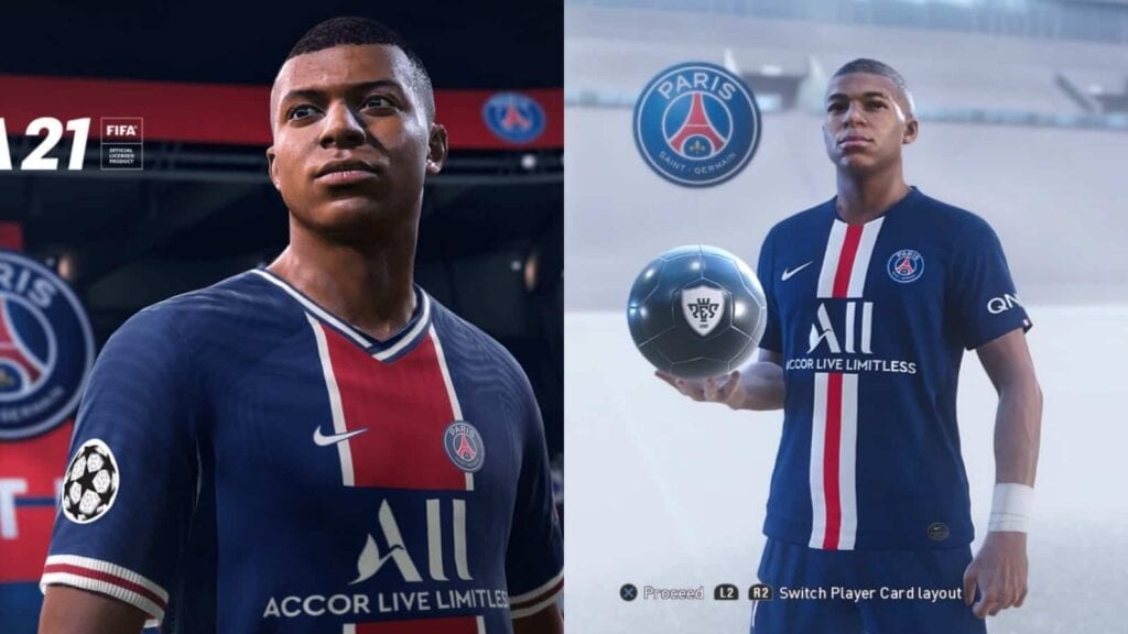 Mbappe player model in FIFA and Pes