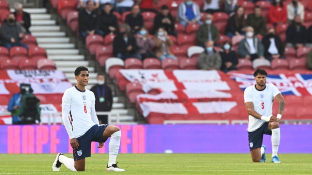 It was the first time that the English players have taken the knee in front of the home crowd