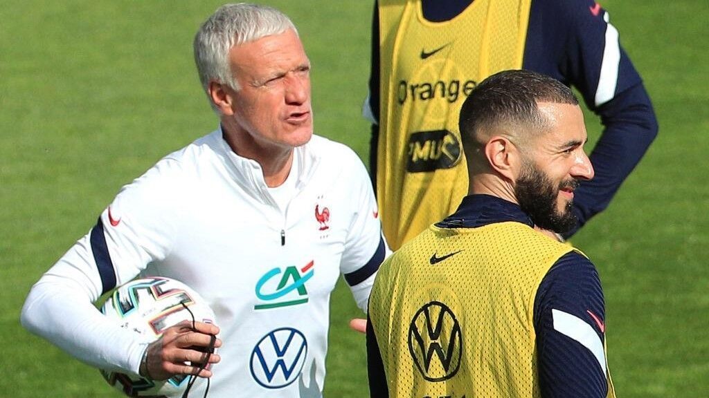 Deschamps at France training camp at Clairefontaine