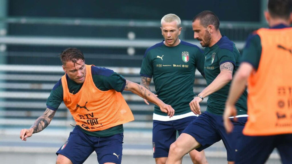 Italy players at training camp before the Euros