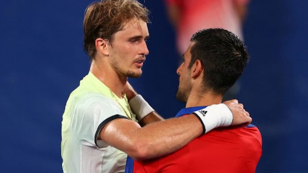 Alexander Zverev and Novak Djokovic