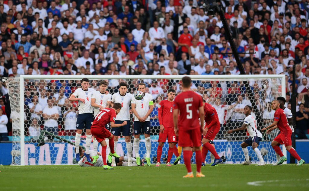 Euro 2020 Watch England Vs Denmark: An own goal from Simone Kjaer puts England level after Mikkel Damsgaard gave Denmark the lead with a stunning free kick