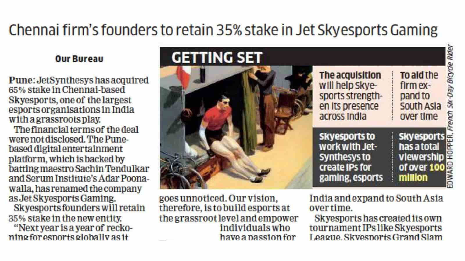 JetSynthesys Acquires Skyesports: 65% Stake to Boost eSports Company 3 JetSynthesys Acquires Skyesports: 65% Stake to Boost eSports Company