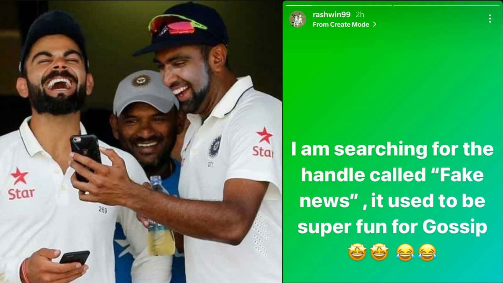 Ravichandran Ashwin slams ‘fake’ media reports claiming he had complained to the BCCI against Virat Kohli