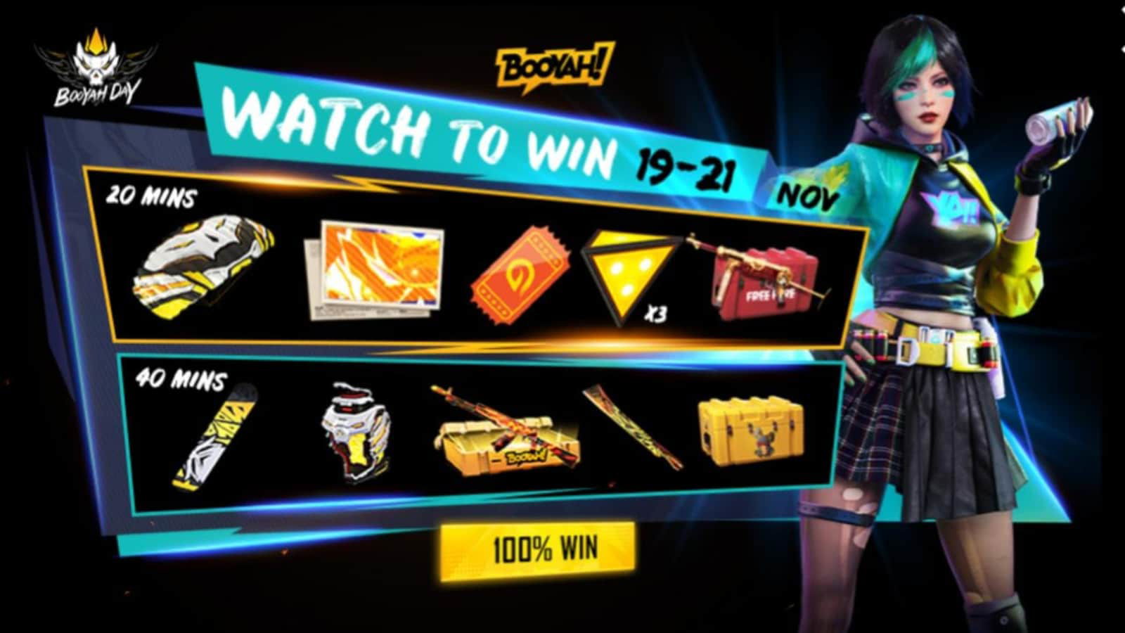Free Fire Watch to Win for 19th November, 2021: Booyah Day 2021 special!