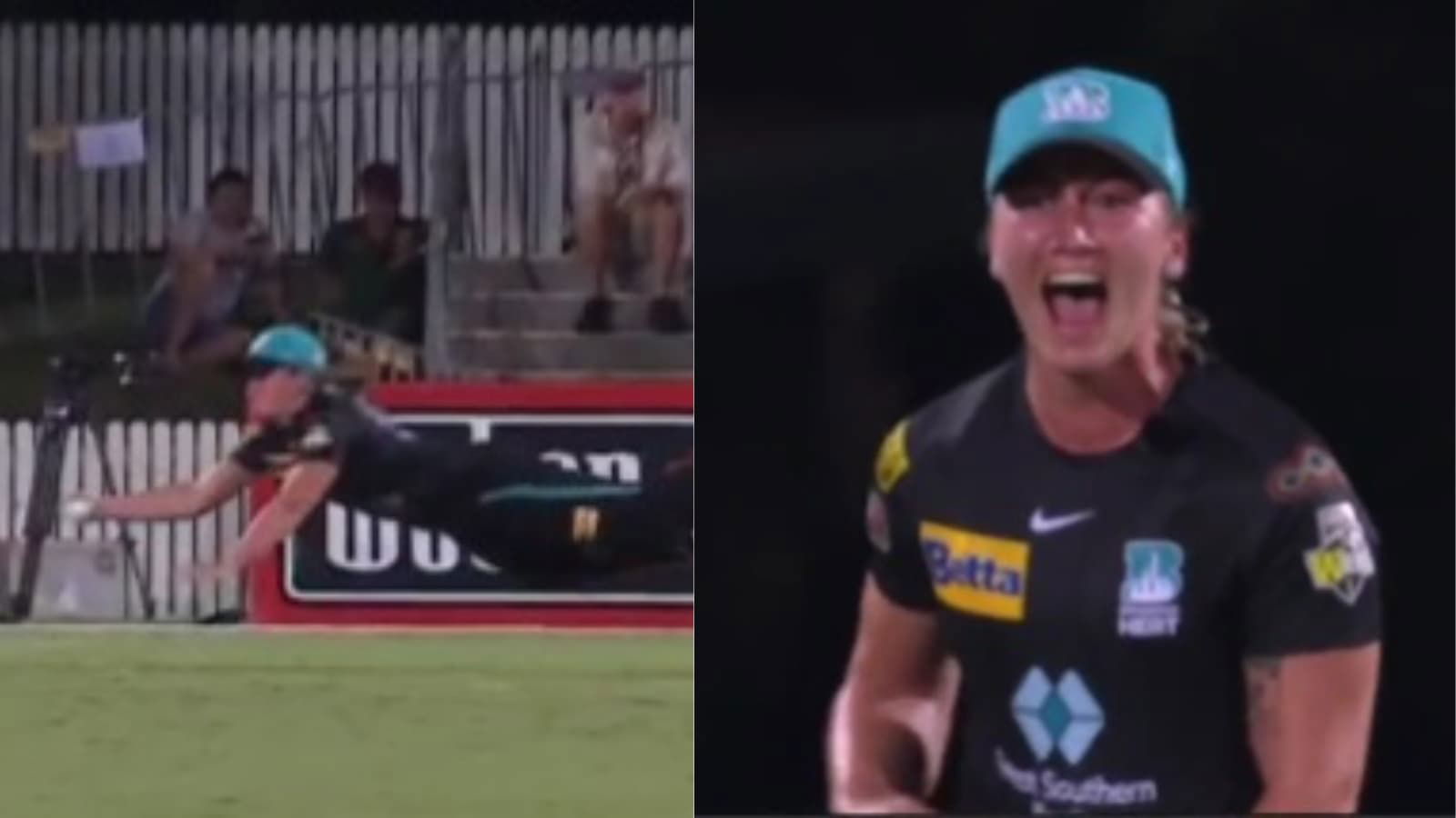 WATCH: Mikayla Hinkley grabs a screamer to dent Sydney Sixer’s finals hopes