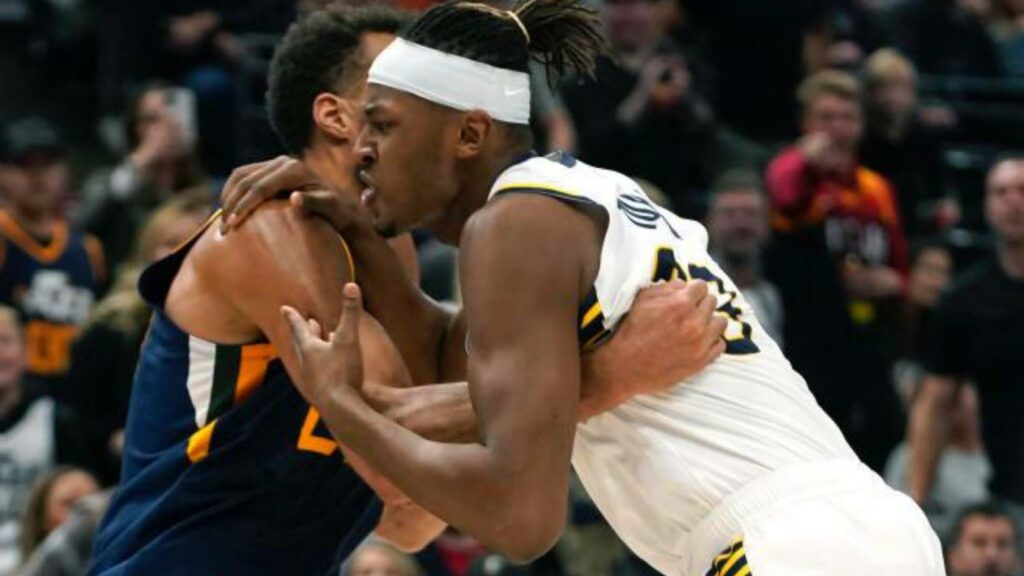 Donovan Mitchell Blames referees for Rudy Gobert and Myles Turner fight during Pacers vs Jazz Clash 1 Adobe Post 20211112 1434220