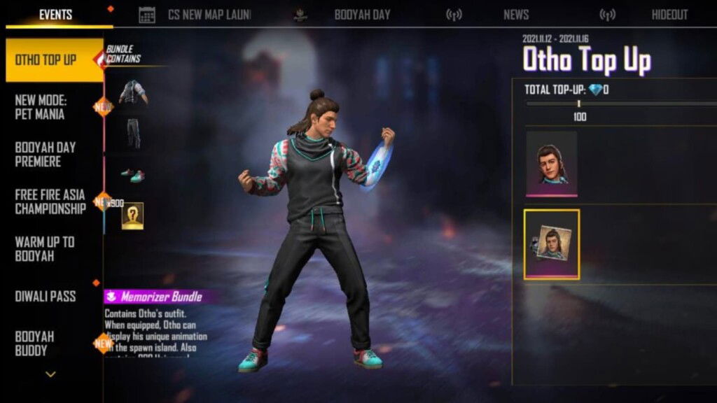 Free Fire Otho Top up: How to get the Otho Memorizer Bundle? 2 Free Fire Otho Top up