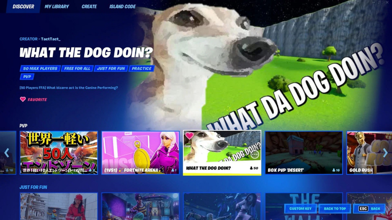 Fortnite Creative mode becomes meme zone as Discovery Tab gets trolled 1 Fortnite Creative mode becomes meme zone as Discovery Tab gets trolled
