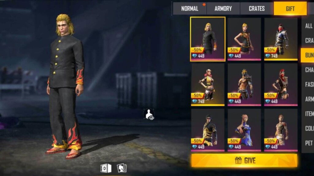 Free Fire Diwali Dhamaka Sale in Gift Store: Everything at 50% off! 1 Free Fire Diwali Dhamaka Sale
