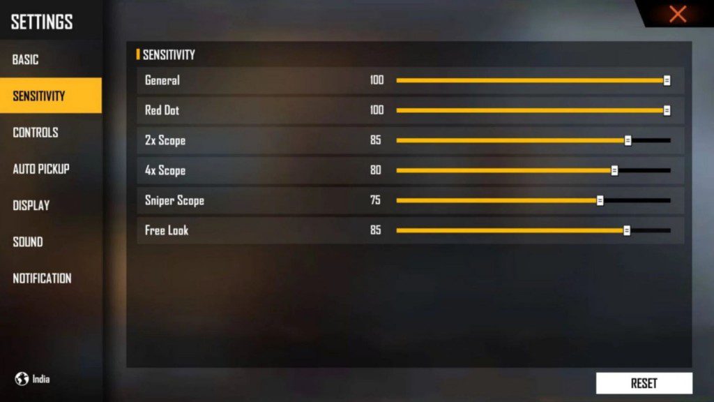 Best Sensitivity Settings In Free Fire For December 2021 1 Best Sensitivity Settings In Free Fire