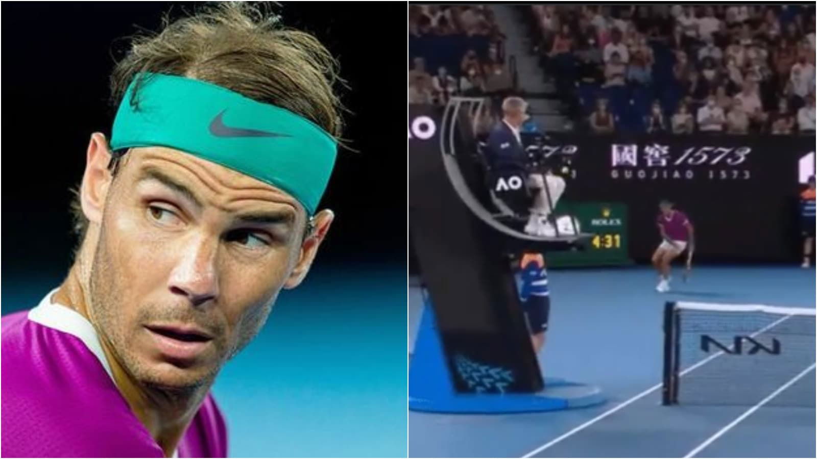 WATCH: ‘ALMOST SAVED!’ Chair umpire escapes Rafael Nadal’s brutal backhand by the skin of the teeth