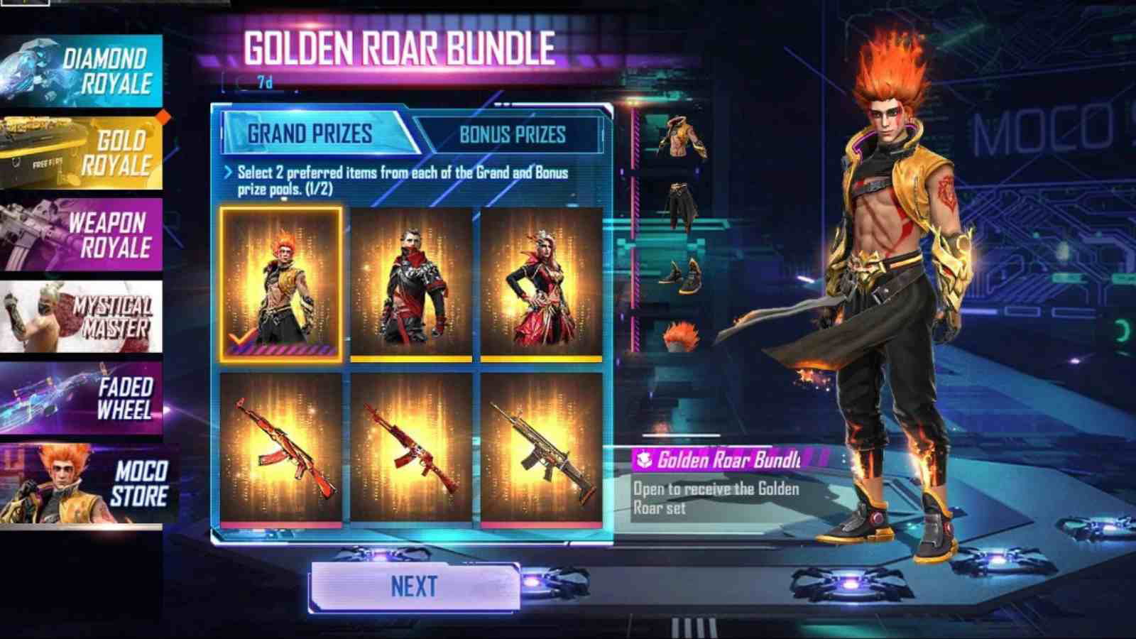How To Get Golden Roar Bundle In Free Fire Moco Store?