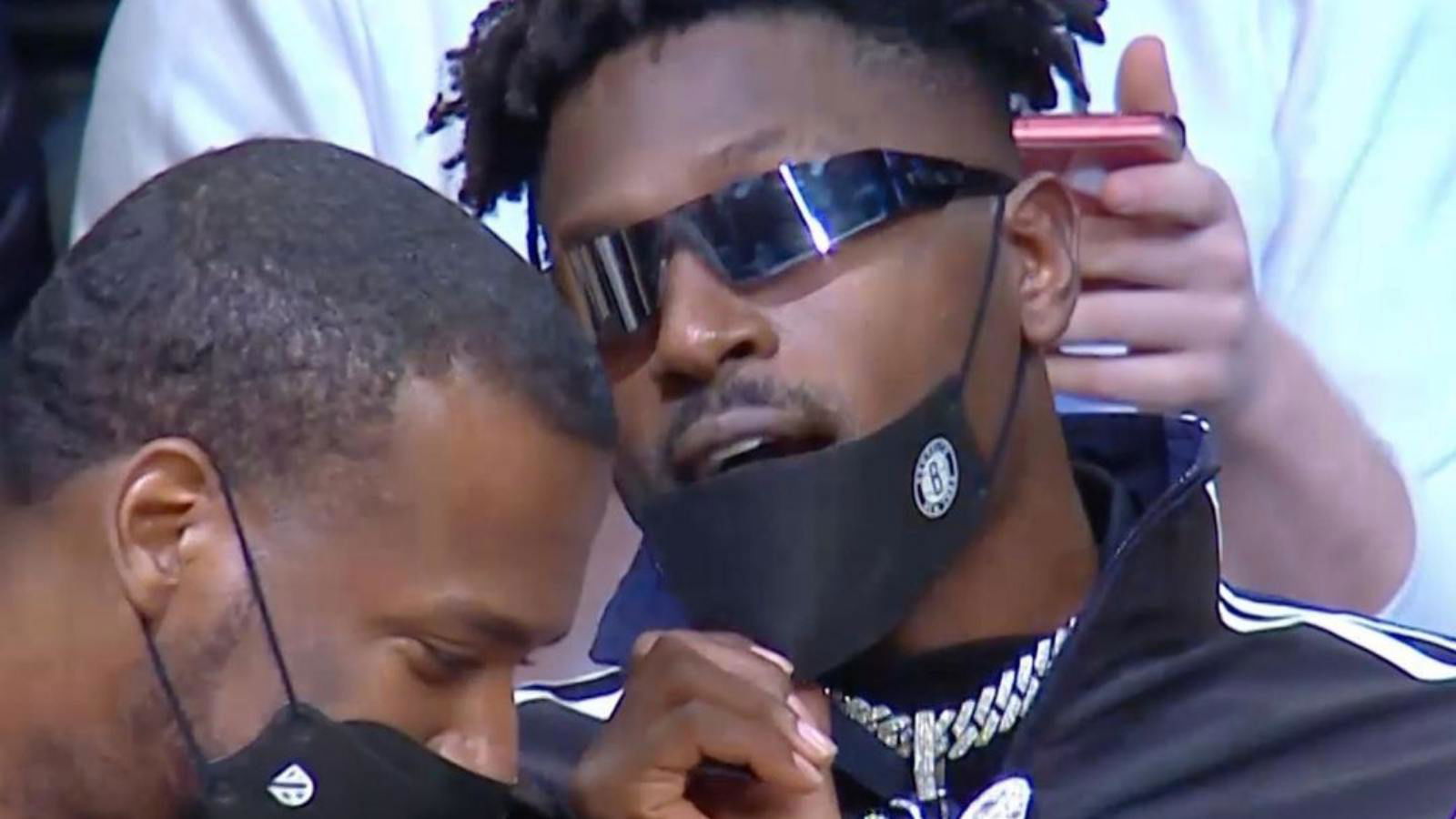 WATCH: “Did He Take A Wrong Turn?” Antonio Brown spotted in the stands at Grizzlies versus Nets game