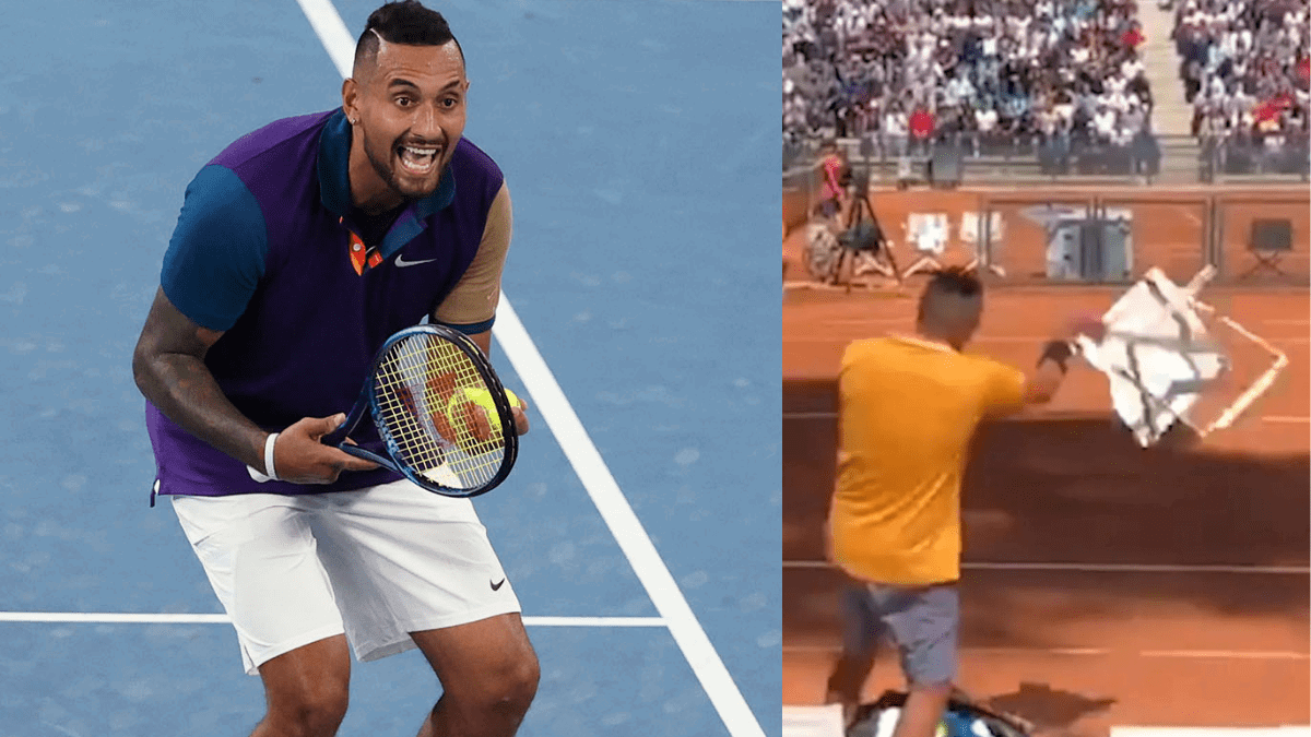 Nick Kyrgios THROWS HIS CHAIR onto the court after getting Frustrated by the umpire