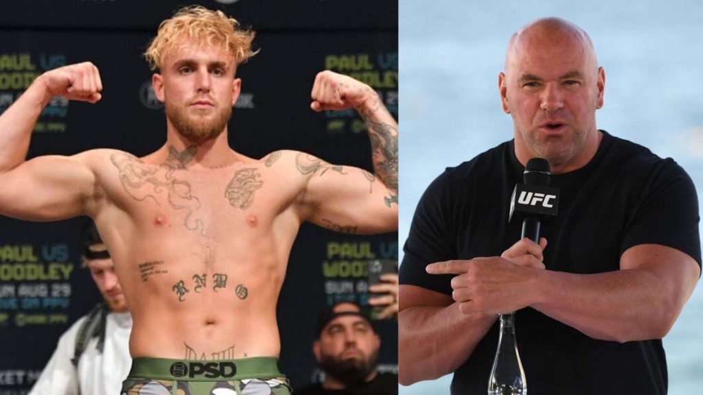 "Interesting dude to deal with"- Dana White hails Conor McGregor as the 'first real mega-star' of the UFC 1 Jake Paul (L), Dana White (R)