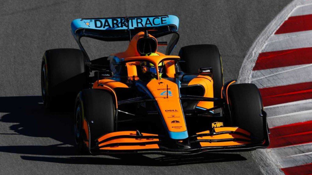 Lando Norris in action in McLaren's MCL36