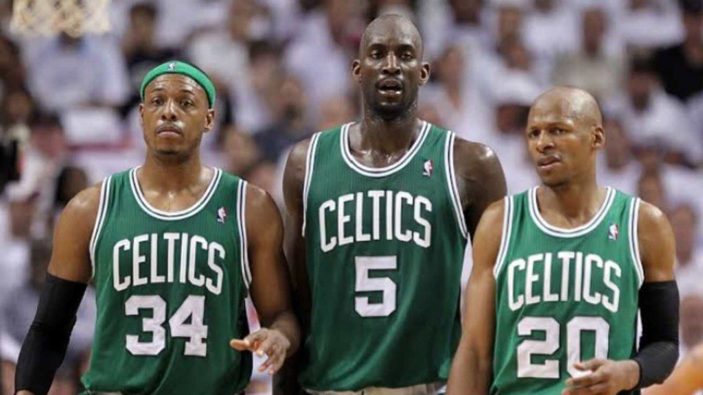 Kevin Garnett, Paul Pierce and Ray Allen