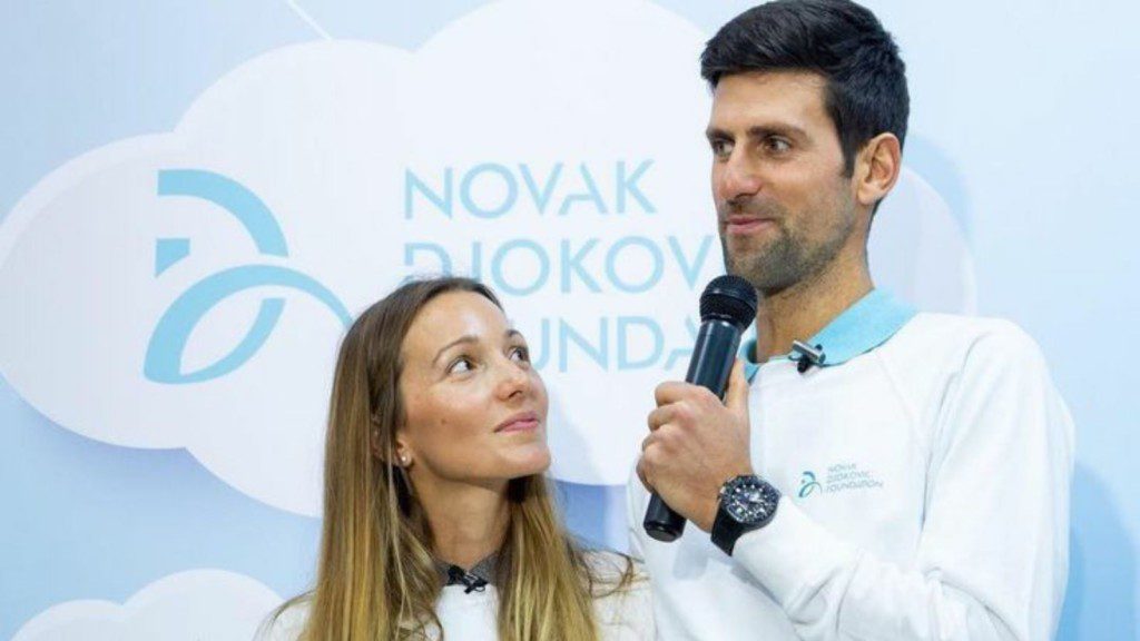 Novak Djokovic and his wife Jelena