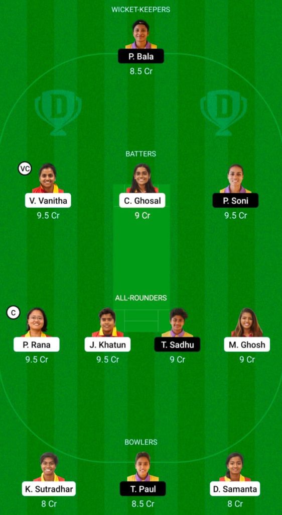 Byju’s Bengal Women's T20 Blast 2022, Match No. 22, ARC-W vs MSC-W Fantasy Cricket Tips, Playing 11, Pitch Report, and Other Updates 2 Dream 11 Fantasy Team 2 For ARC-W vs MSC-W
