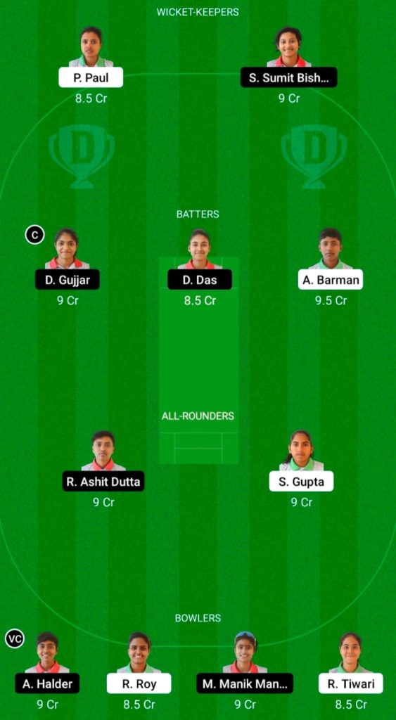 Dream 11 Fantasy Team 1 for TOC-W vs RAC-W