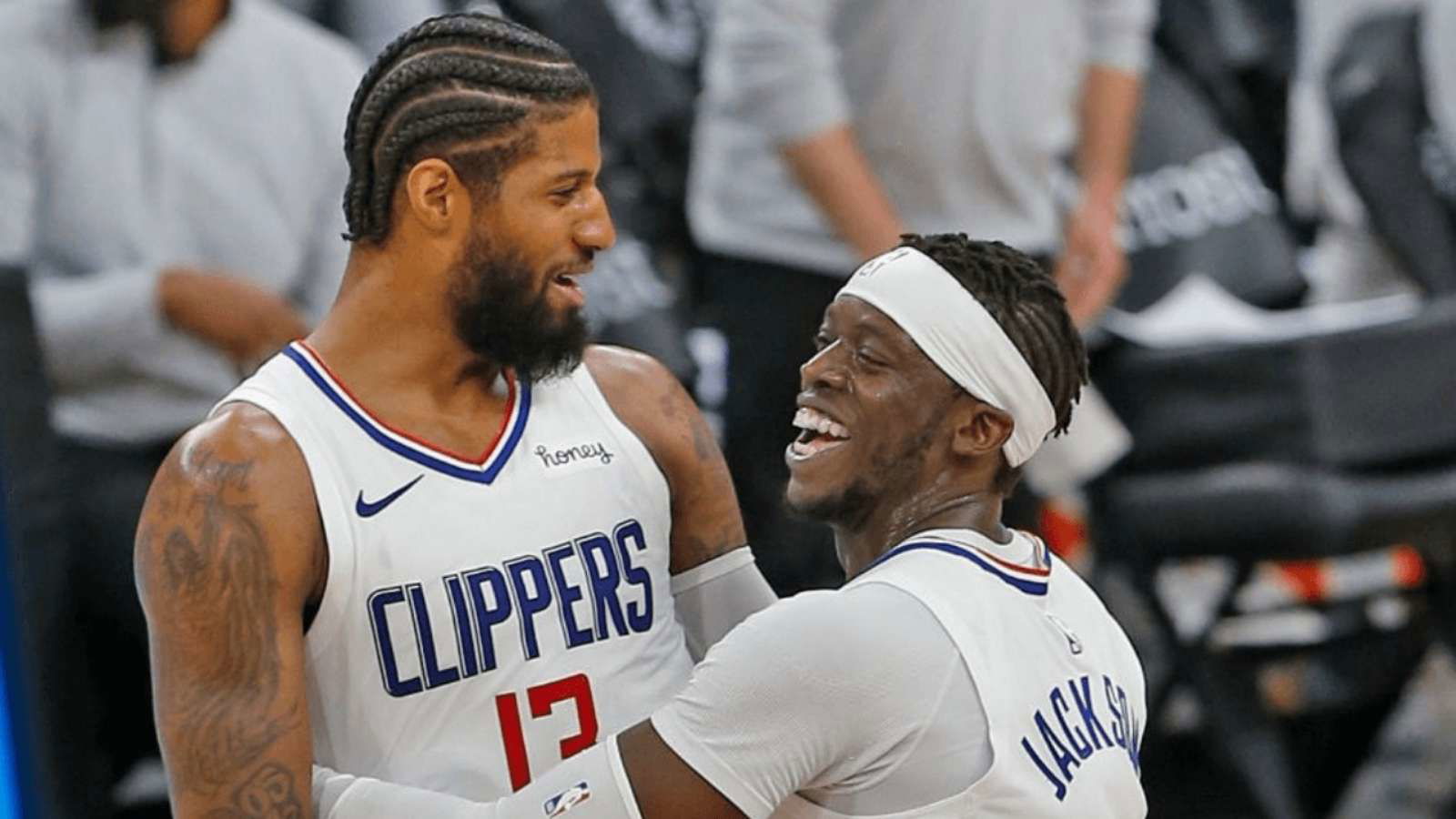 Reggie Jackson gives brother Paul George ‘most awkward and sweetest’ MVP chant after a game-changing 34-point explosion against the Jazz