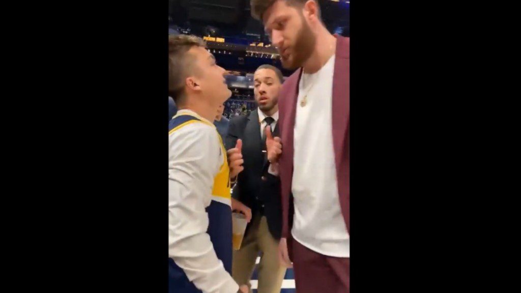 Jusuf Nurkic staring down the fan