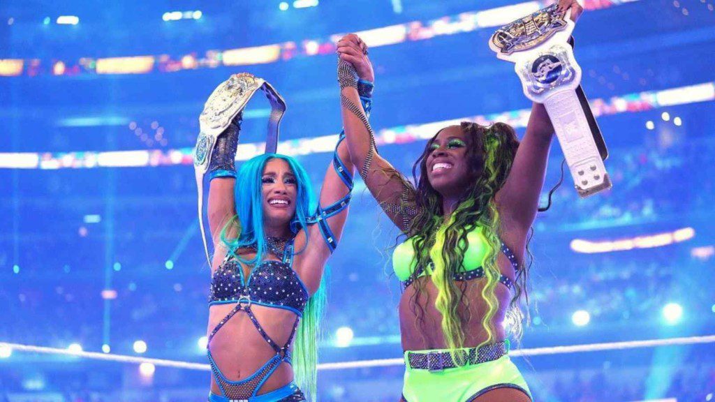 Sasha Banks and Naomi at WrestleMania 38