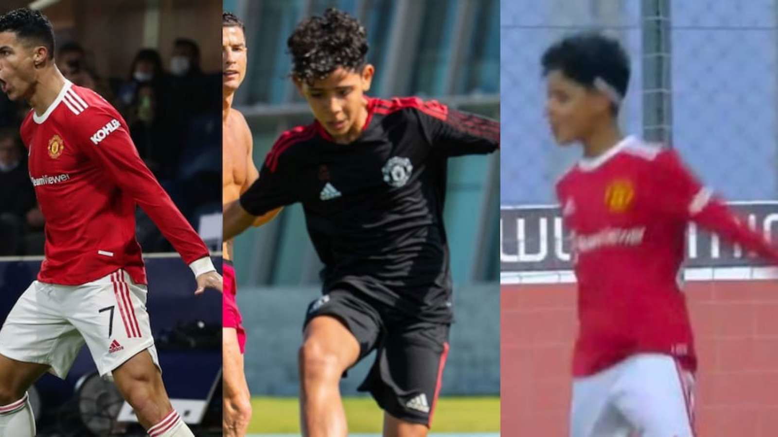 WATCH: Cristiano Ronaldo’s eldest son Cristiano Jr. emulates his father’s signature celebration after scoring a goal for Manchester United’s youth team