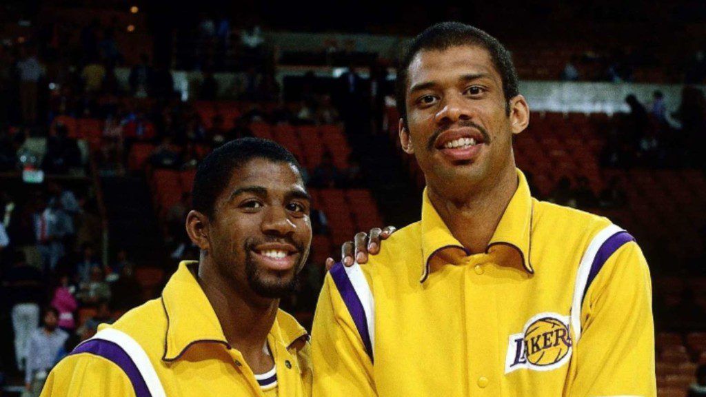 Magic Johnson and Kareem Abdul Jabbar