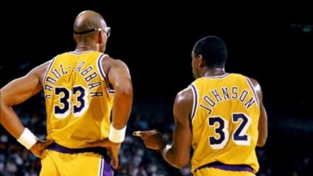 Kareem Abdul Jabbar and Magic Johnson