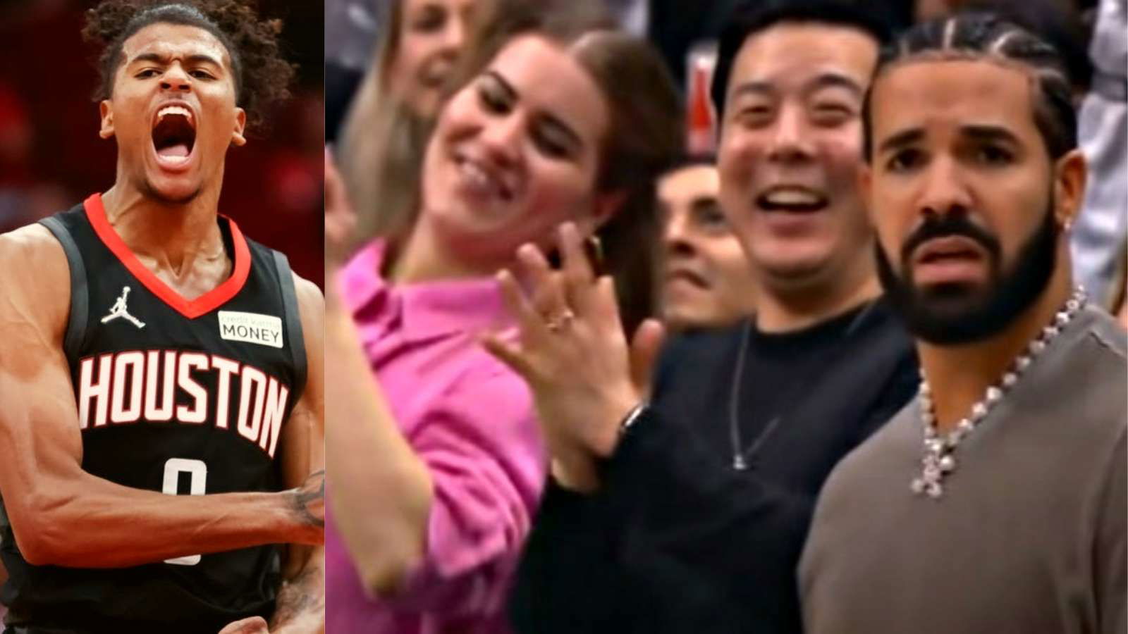 “Is this kid for real?” Drake left stranded, shocked and stunned as Jalen Green ends Yuta Watanabe’s life with craziest block