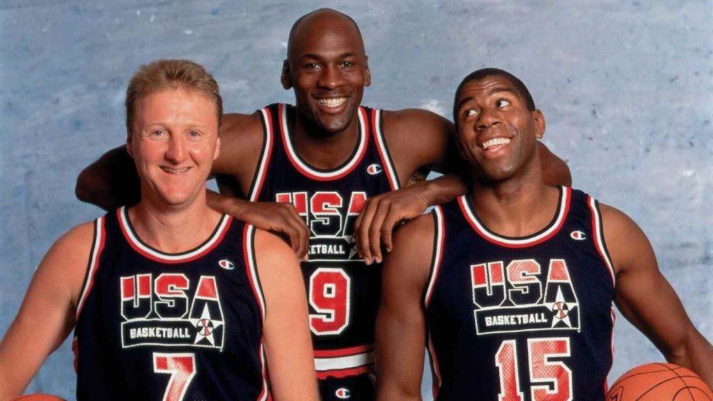 Magic Johnson, Michael Jordan and Larry Bird