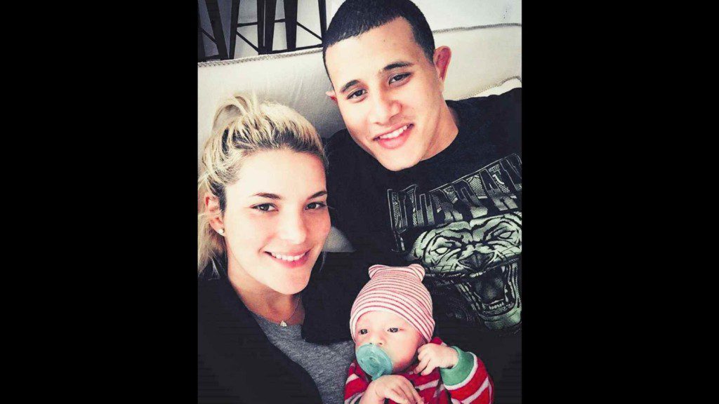 Manny Machado, Yainee Alonso, and their child