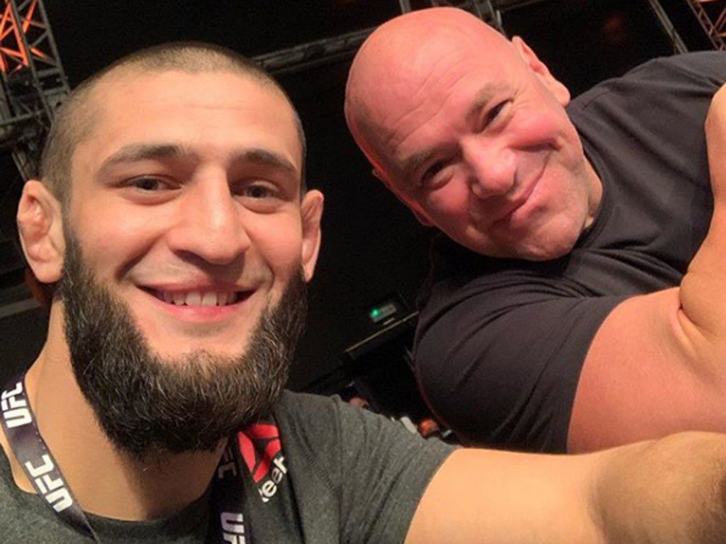 Khamzat Chimaev and Dana White